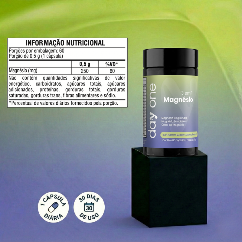 Magnésio 3 em 1 - 60 Cápsulas